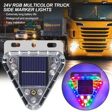 Load image into Gallery viewer, Solar Powered LED Warning Strobe Light for Motorcycle Truck Anti-Collision RGB Flashing Tail Light Waterproof Rear Fog Light