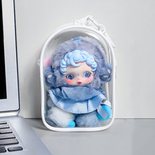 Load image into Gallery viewer, For 17cm Labubu V2 V3 15cm Cotton Doll Skull Panda Outfit Crossbody Pain Bag PVC Storage Bag Dolls Display Bag