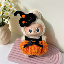 Load image into Gallery viewer, Miniature Halloween Hand-knitted Doll Costume with Hat for 17cm Labubu Cute DIY Doll Clothes Lovely Outfit Gifts for Girls Kids