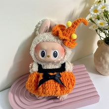 Load image into Gallery viewer, Miniature Halloween Hand-knitted Doll Costume with Hat for 17cm Labubu Cute DIY Doll Clothes Lovely Outfit Gifts for Girls Kids
