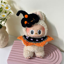 Load image into Gallery viewer, Miniature Halloween Hand-knitted Doll Costume with Hat for 17cm Labubu Cute DIY Doll Clothes Lovely Outfit Gifts for Girls Kids