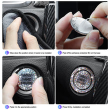 Load image into Gallery viewer, 2Pcs Universal Car Start Ring Decoration Crystal Diamond Switch Cover Interior Button Protector Sticker Luxury Car Accessory
