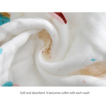 Load image into Gallery viewer, 25*25cm Cotton Muslin Squares Baby Washcloths 6-Layer Gauze Drooling Bibs Multipurpose Gentle Wipes Baby Essential Gift