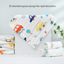 Load image into Gallery viewer, 25*25cm Cotton Muslin Squares Baby Washcloths 6-Layer Gauze Drooling Bibs Multipurpose Gentle Wipes Baby Essential Gift