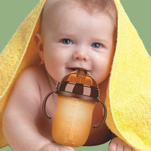 Load image into Gallery viewer, Antibacterial Nano Silicone Baby Bottle with Anti-Colic Straw & Easy Grip Handle Breast-Like Soft Easy Clean Simulates Breastfeeding Babies Essential