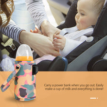 Load image into Gallery viewer, USB-Powered Baby Bottle Warmer Portable Bottle 3-Temperature Breast Milk Heating Cover Camouflage Design Universal Outdoor Baby Bottle Heater