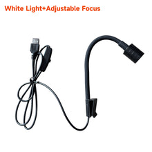 Load image into Gallery viewer, USB Adjustable Focus Aquarium Spot Light Aquascape Clip Lamp for Nano Fish Tank 360° Rotatable Clip Light for Betta/Small Aquariums Accessories