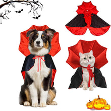 Load image into Gallery viewer, Halloween Bat Cape for Dogs Cats Vampire Cape Cat Costume Spooky Party Pet Cosplay Transform Outfit Halloween Pet Accessory