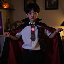 Load image into Gallery viewer, Halloween Eyeball Glow Tie Spooky Light Up Bat Shape Creepy Halloween Dance Party Decor Glow Eyeball Necktie Kids/Adults Halloween Accessory