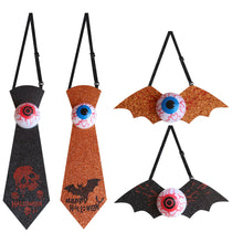 Load image into Gallery viewer, Halloween Eyeball Glow Tie Spooky Light Up Bat Shape Creepy Halloween Dance Party Decor Glow Eyeball Necktie Kids/Adults Halloween Accessory