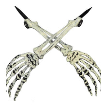 Load image into Gallery viewer, Halloween Realistic Skeleton Hand Ground Stake Light Up Foldable Reusable Halloween Bone Prop Cemetery Skeleton Hand Yard Decoration