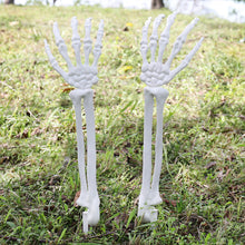 Load image into Gallery viewer, Halloween Realistic Skeleton Hand Ground Stake Light Up Foldable Reusable Halloween Bone Prop Cemetery Skeleton Hand Yard Decoration