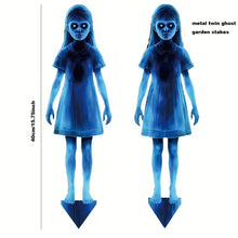 Load image into Gallery viewer, Halloween Twin Ghosts Stakes Creepy Iron Phantoms Horror Movie Style Wraiths Weatherproof Outdoor Scary Garden Yard Halloween Decor