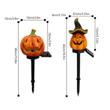 Load image into Gallery viewer, Solar Halloween Pumpkin Light Skull Garden Stake Resin Spooky Creepy Solar Lawn Figure Decorative Solar Garden Stakes
