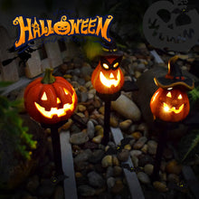 Load image into Gallery viewer, Solar Halloween Pumpkin Light Skull Garden Stake Resin Spooky Creepy Solar Lawn Figure Decorative Solar Garden Stakes