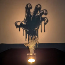 Load image into Gallery viewer, Halloween Projection Candle Holder Spooky Eerie Dancing Shadow Candle Stand Halloween Atmosphere Creepy Wall Art Candle Holder