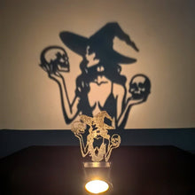 Load image into Gallery viewer, Halloween Projection Candle Holder Spooky Eerie Dancing Shadow Candle Stand Halloween Atmosphere Creepy Wall Art Candle Holder