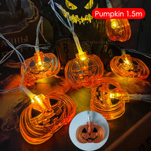 Load image into Gallery viewer, Halloween LED String Lights Flickering Pumpkin Lights Battery Easy Hang Decorative Pumpkin Indoor/Outdoor Halloween Porch Decor