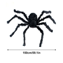 Load image into Gallery viewer, Giant Halloween Spider Decor Realistic Scary Prank Jumbo Fluffy Spider Creepy Crawler Halloween Party/Haunted House/Bar Scare Spider Decor