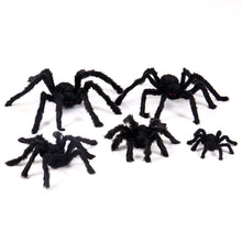Load image into Gallery viewer, Giant Halloween Spider Decor Realistic Scary Prank Jumbo Fluffy Spider Creepy Crawler Halloween Party/Haunted House/Bar Scare Spider Decor