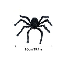 Load image into Gallery viewer, Giant Halloween Spider Decor Realistic Scary Prank Jumbo Fluffy Spider Creepy Crawler Halloween Party/Haunted House/Bar Scare Spider Decor