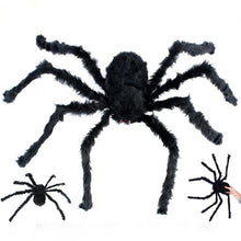 Load image into Gallery viewer, Giant Halloween Spider Decor Realistic Scary Prank Jumbo Fluffy Spider Creepy Crawler Halloween Party/Haunted House/Bar Scare Spider Decor