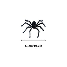 Load image into Gallery viewer, Giant Halloween Spider Decor Realistic Scary Prank Jumbo Fluffy Spider Creepy Crawler Halloween Party/Haunted House/Bar Scare Spider Decor