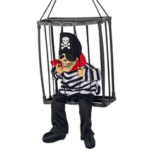 Load image into Gallery viewer, Halloween Hanging Ghost Toy with Motion Sensor & LED Eyes Scary Prisoner Cage Ghost Battery Voice Activated Eerie Screams Zombie Decoration