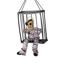 Load image into Gallery viewer, Halloween Hanging Ghost Toy with Motion Sensor & LED Eyes Scary Prisoner Cage Ghost Battery Voice Activated Eerie Screams Zombie Decoration
