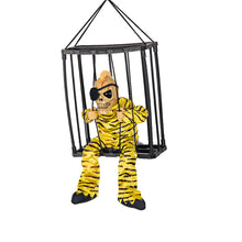 Load image into Gallery viewer, Halloween Hanging Ghost Toy with Motion Sensor & LED Eyes Scary Prisoner Cage Ghost Battery Voice Activated Eerie Screams Zombie Decoration