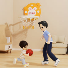Load image into Gallery viewer, 1Set Kids Indoor Hanging Basketball Hoop No-Drill Height Adjustable Shooting Ring Set Foldable for Easy Storage Home Sports Toy