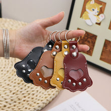 Load image into Gallery viewer, Paw Print Fur&Photo Keepsake Leather Pet Memorial Keychain Cherish Unique Pet Memorial Item Cat/Dog Accessory Rainbow Bridge Pet Gift