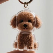 Load image into Gallery viewer, 1 Kawaii Dog Hair Storage Box Puppy Transparent Pet Hair Keepsake Pendant for Pet Memorial Healing Pendant Cat/Dog Lover Keyring Accessory