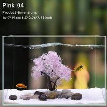 Load image into Gallery viewer, Aquarium Decorations Pink/White Sakura Safe Easy to Clean Aquascaping Tree Landscape Ornament Snowflake Tree Ornament for Fish Tank
