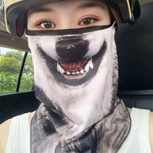 Load image into Gallery viewer, Outdoor Cycling Earloop Mask with 3D Animal Pattern Half Face Neck Protection Ultraviolet-proof Windproof Mask Cycling Supplies