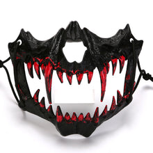 Load image into Gallery viewer, Blood Half-Face Mask Men Dragon Tiger Wolf Mask Horror Halloween Costume Props Skeleton Carnival Mask Party Cosplay Prop