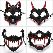 Load image into Gallery viewer, Blood Half-Face Mask Men Dragon Tiger Wolf Mask Horror Halloween Costume Props Skeleton Carnival Mask Party Cosplay Prop