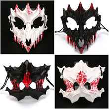 Load image into Gallery viewer, Blood Half-Face Mask Men Dragon Tiger Wolf Mask Horror Halloween Costume Props Skeleton Carnival Mask Party Cosplay Prop