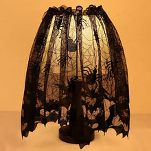 Load image into Gallery viewer, Halloween Decoration Black Lace Cobweb Tablecloth Table Lampshade Decoration 20x60in
