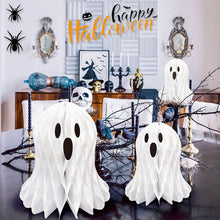 Load image into Gallery viewer, Halloween Paper Ghost Decoration with Hanging Rope Creative Spooky Funny Halloween Hanging Props Garden Party Decor Supplies