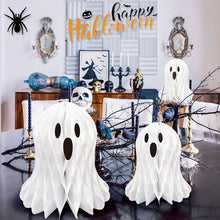 Load image into Gallery viewer, Halloween Paper Ghost Decoration with Hanging Rope Creative Spooky Funny Halloween Hanging Props Garden Party Decor Supplies