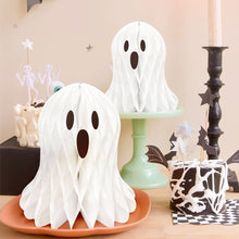 Load image into Gallery viewer, Halloween Paper Ghost Decoration with Hanging Rope Creative Spooky Funny Halloween Hanging Props Garden Party Decor Supplies