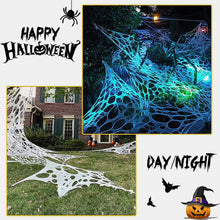 Load image into Gallery viewer, Halloween Scary Party Scene Props White Stretchy Cobweb Spider Web Scary Haunted House Yarn Halloween Decor Party Accessories