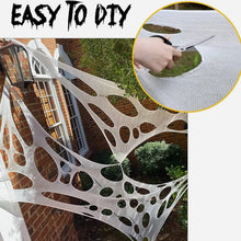 Load image into Gallery viewer, Halloween Scary Party Scene Props White Stretchy Cobweb Spider Web Scary Haunted House Yarn Halloween Decor Party Accessories