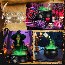 Load image into Gallery viewer, Cauldron Halloween Decor With Magic Floating Potion Bottles and Diffuser Home Bar Magic Party Horror Skeleton DIY Props Halloween