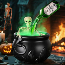 Load image into Gallery viewer, Cauldron Halloween Decor With Magic Floating Potion Bottles and Diffuser Home Bar Magic Party Horror Skeleton DIY Props Halloween