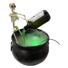 Load image into Gallery viewer, Cauldron Halloween Decor With Magic Floating Potion Bottles and Diffuser Home Bar Magic Party Horror Skeleton DIY Props Halloween