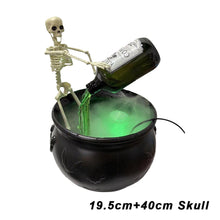 Load image into Gallery viewer, Cauldron Halloween Decor With Magic Floating Potion Bottles and Diffuser Home Bar Magic Party Horror Skeleton DIY Props Halloween
