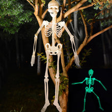 Load image into Gallery viewer, Luminous Hanging Skeleton Decoration Scary House Scary Pendant Props Halloween Party Yard Garden Decoration Glow Fake Skull