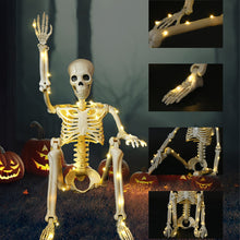 Load image into Gallery viewer, Luminous Hanging Skeleton Movable Joints Scary House Scary Pendant Props Halloween Party Yard Garden Decoration Glow Fake Skull